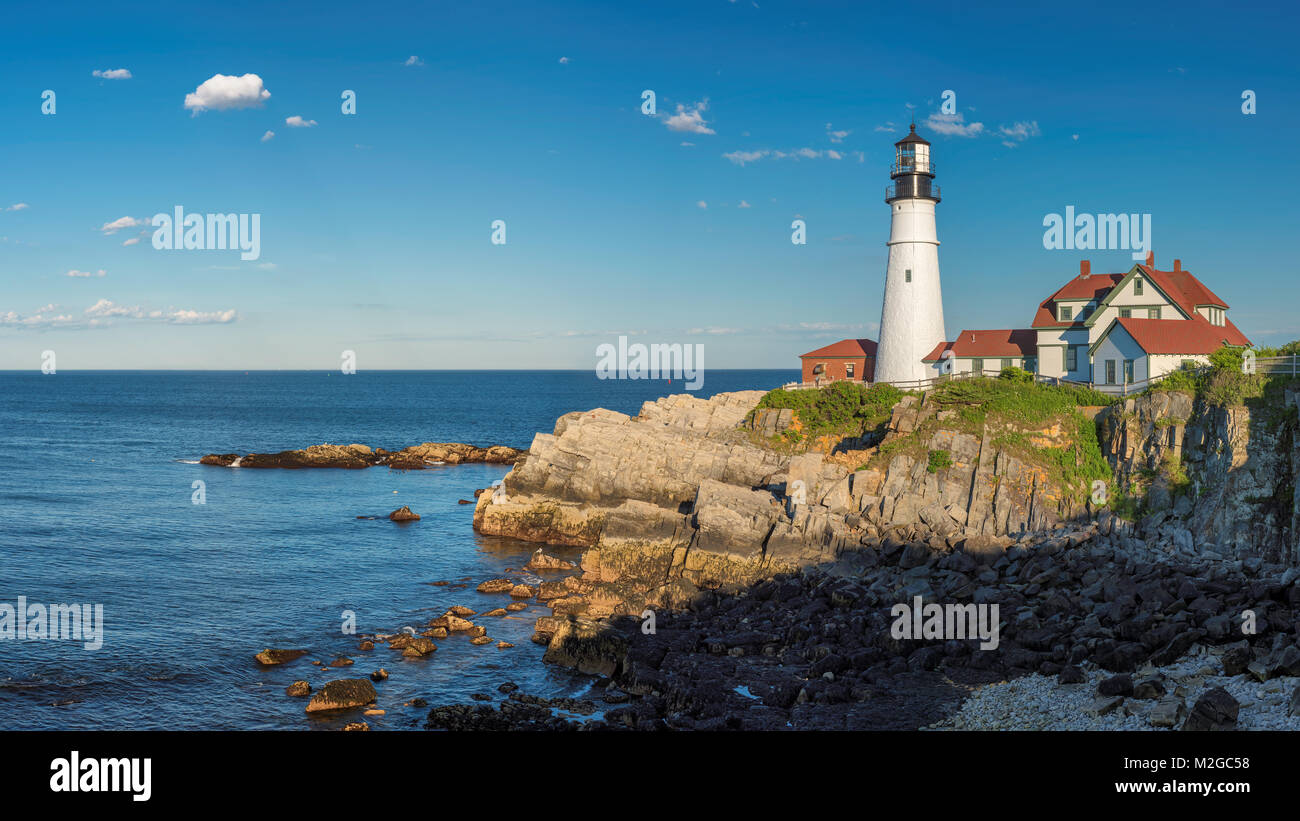 Phare de Portland dans le Maine, la Nouvelle Angleterre, USA. Banque D'Images