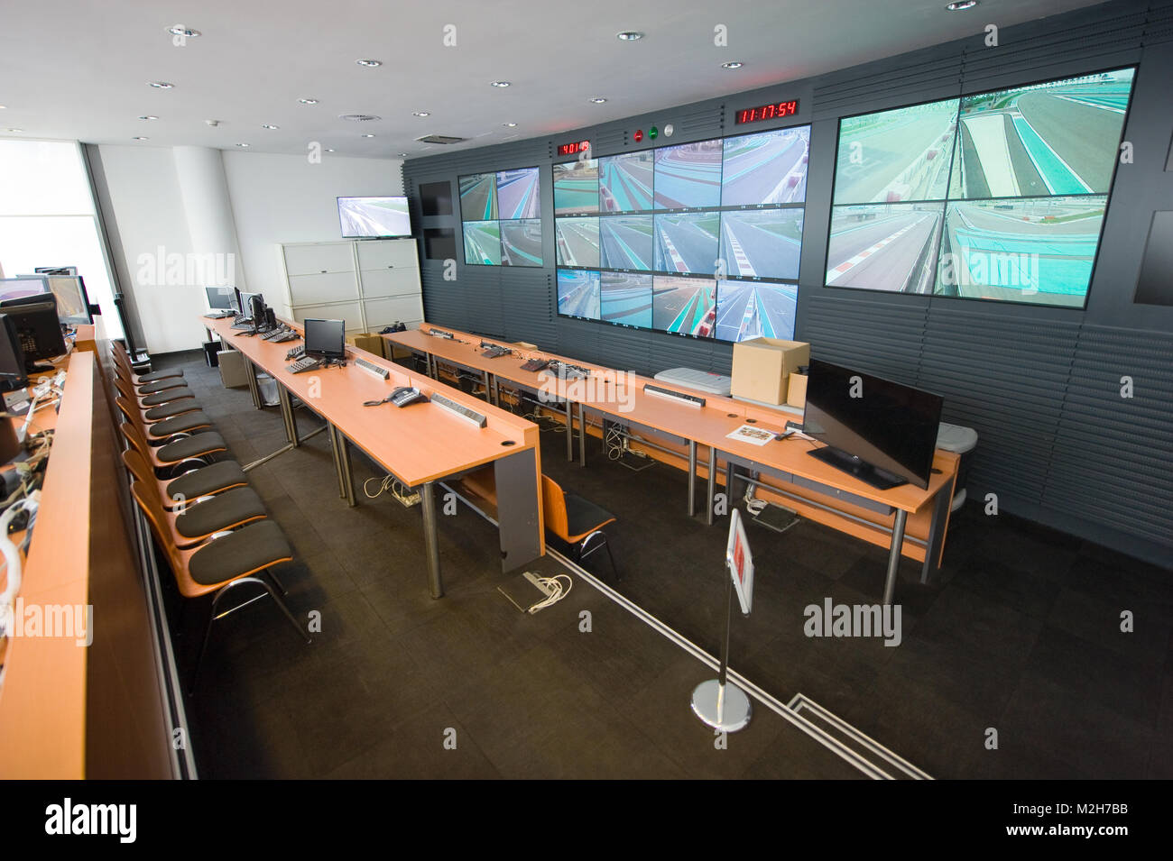 ABU DHABI, ÉMIRATS ARABES UNIS - 04 jan 2018 : la salle de contrôle du circuit de Yasmina à Abu Dhabi. Banque D'Images