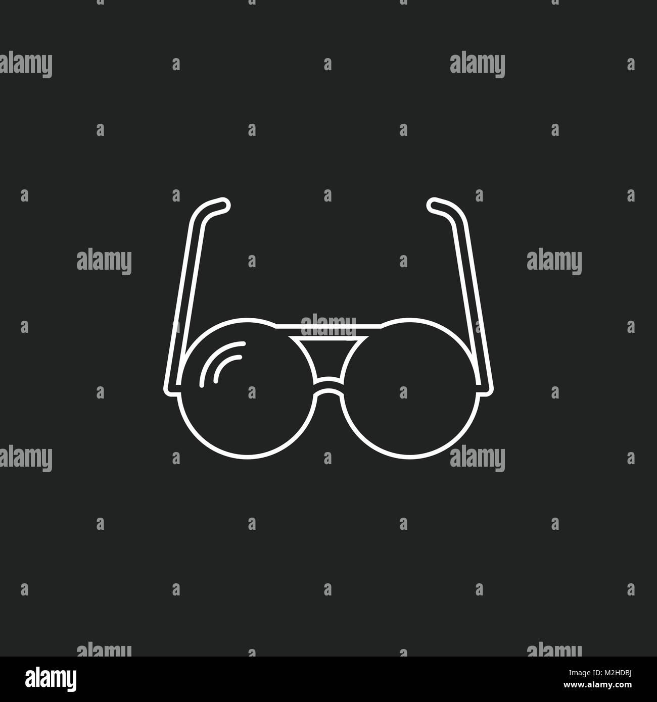 Dans l'icône vecteur lunettes de style de ligne. Télévision lunettes illustration. Illustration de Vecteur