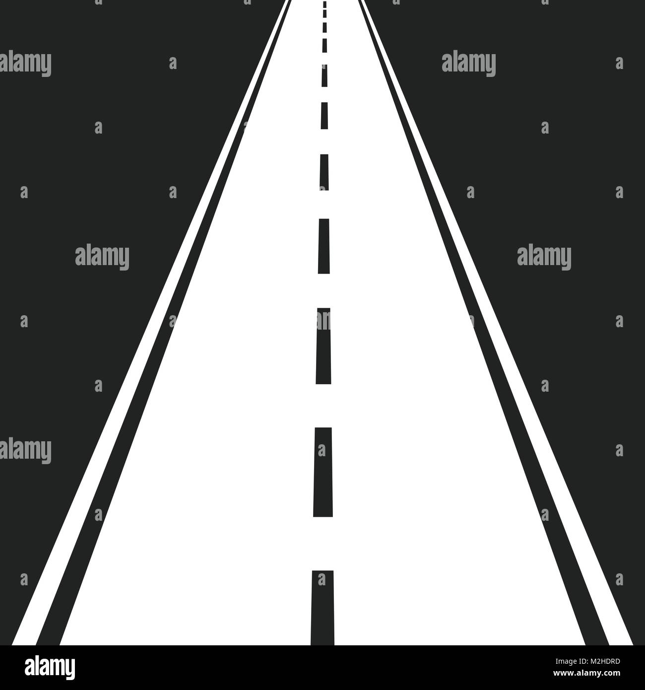 Route droite avec marquage blanc illustration vectorielle. Icône de l'autoroute. Illustration de Vecteur