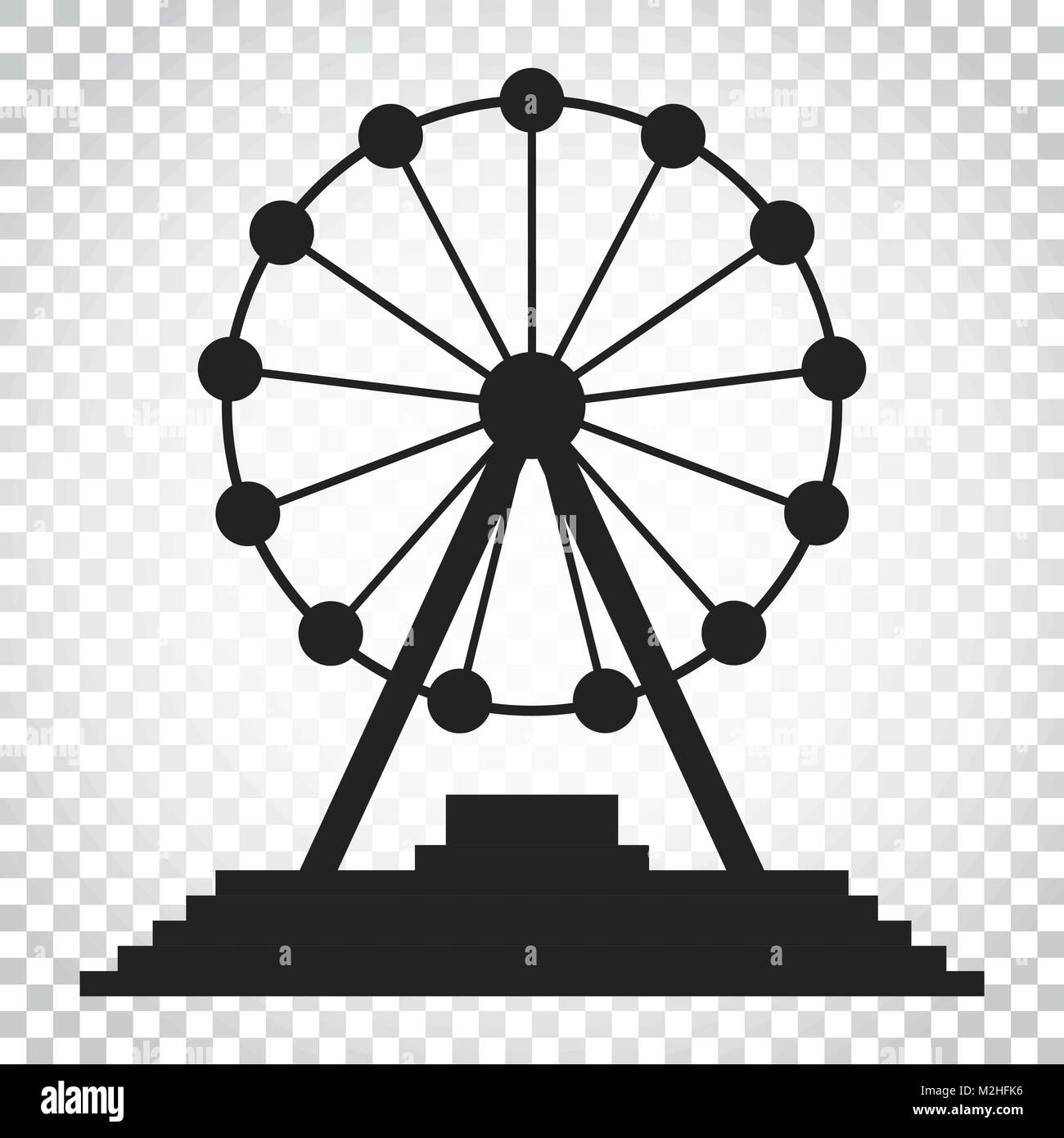 Grande roue vector icône. Parc carrousel en icône. Manège illustration ...