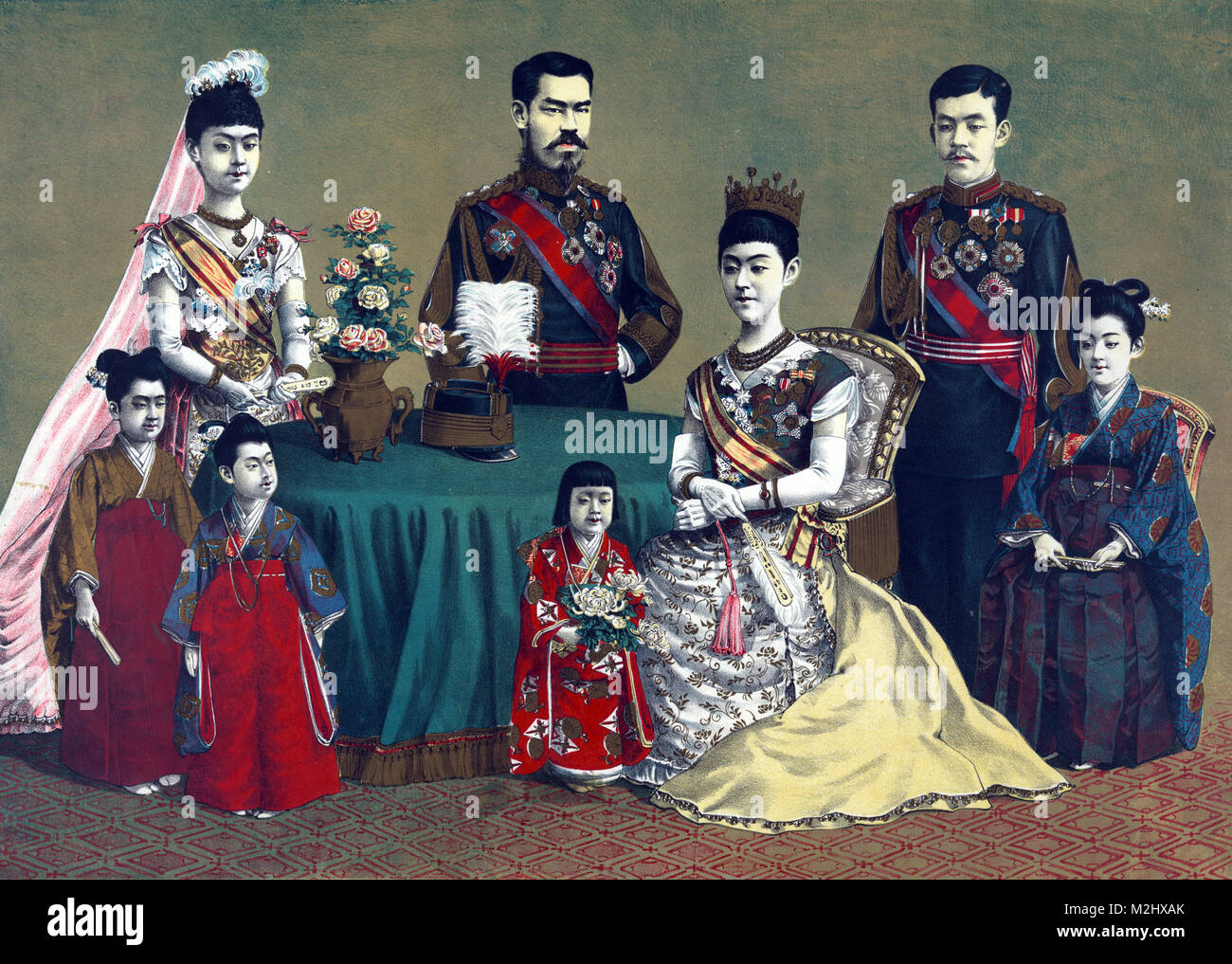 Meiji, Empereur du Japon et de la famille impériale, 1900 Banque D'Images