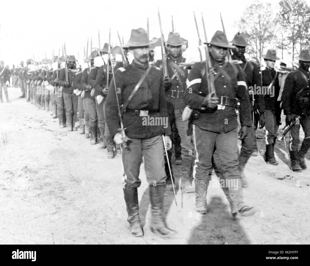 Guerre hispano-américaine, Buffalo, soldats d'infanterie 24, 1898 Banque D'Images