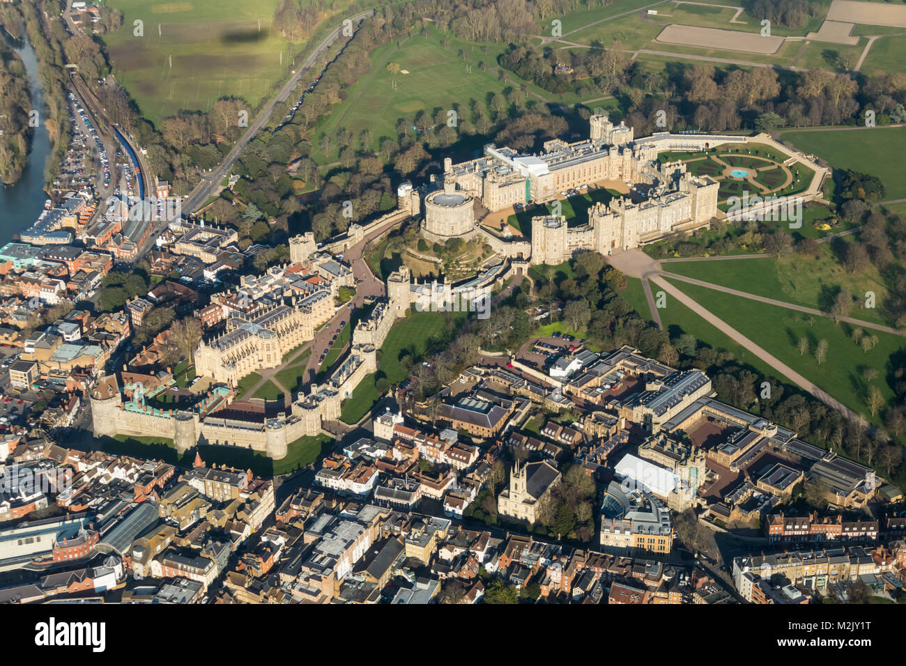 Vue aérienne du château de Windsor de la SW Banque D'Images