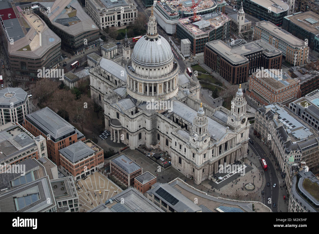 Une vue aérienne de la Cathédrale St Paul, à Londres Banque D'Images
