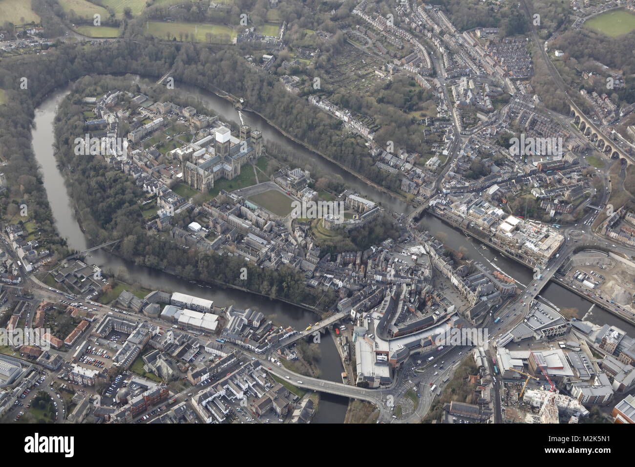 Une vue aérienne de la ville de Durham, Angleterre du Nord-Est Banque D'Images