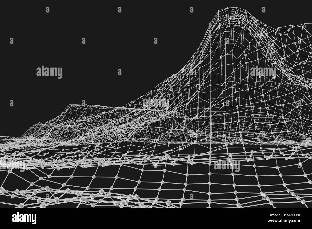 Sur le fil de l'espace numérique 3D illustration low poly abstrait art fond Banque D'Images