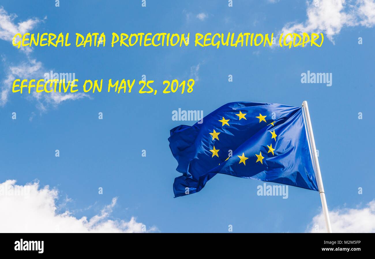 L'Union européenne Règlement général sur la protection des données, entrée en vigueur PIBR, le 25 mai 2018, a été conçu afin de renforcer et d'unifier la protection des données Banque D'Images