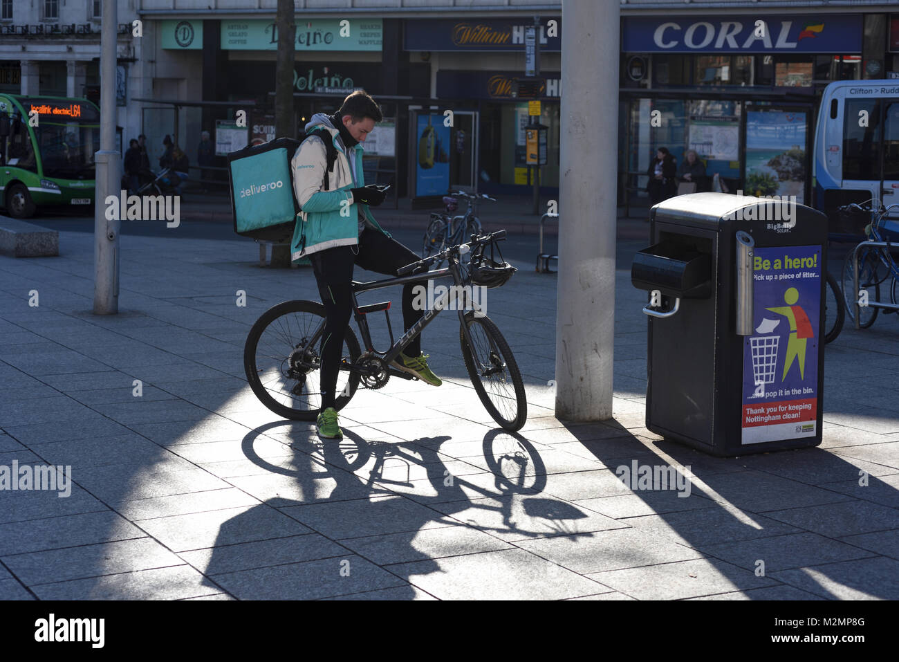 Deliveroo La messagerie,UK. Banque D'Images