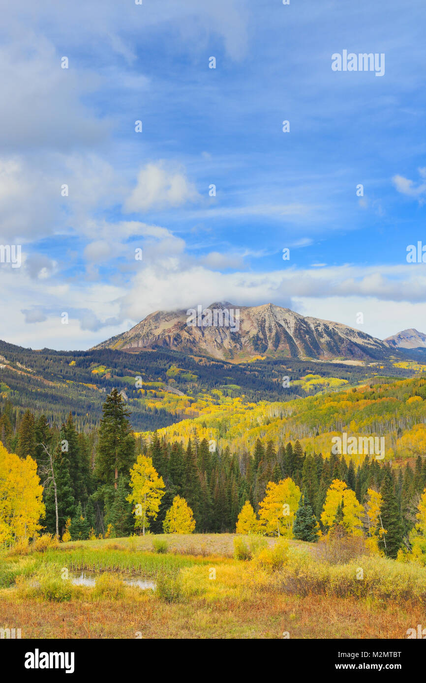 À l'Est, la montagne de Beckwith Kebler Pass, Crested Butte, Colorado, USA Banque D'Images