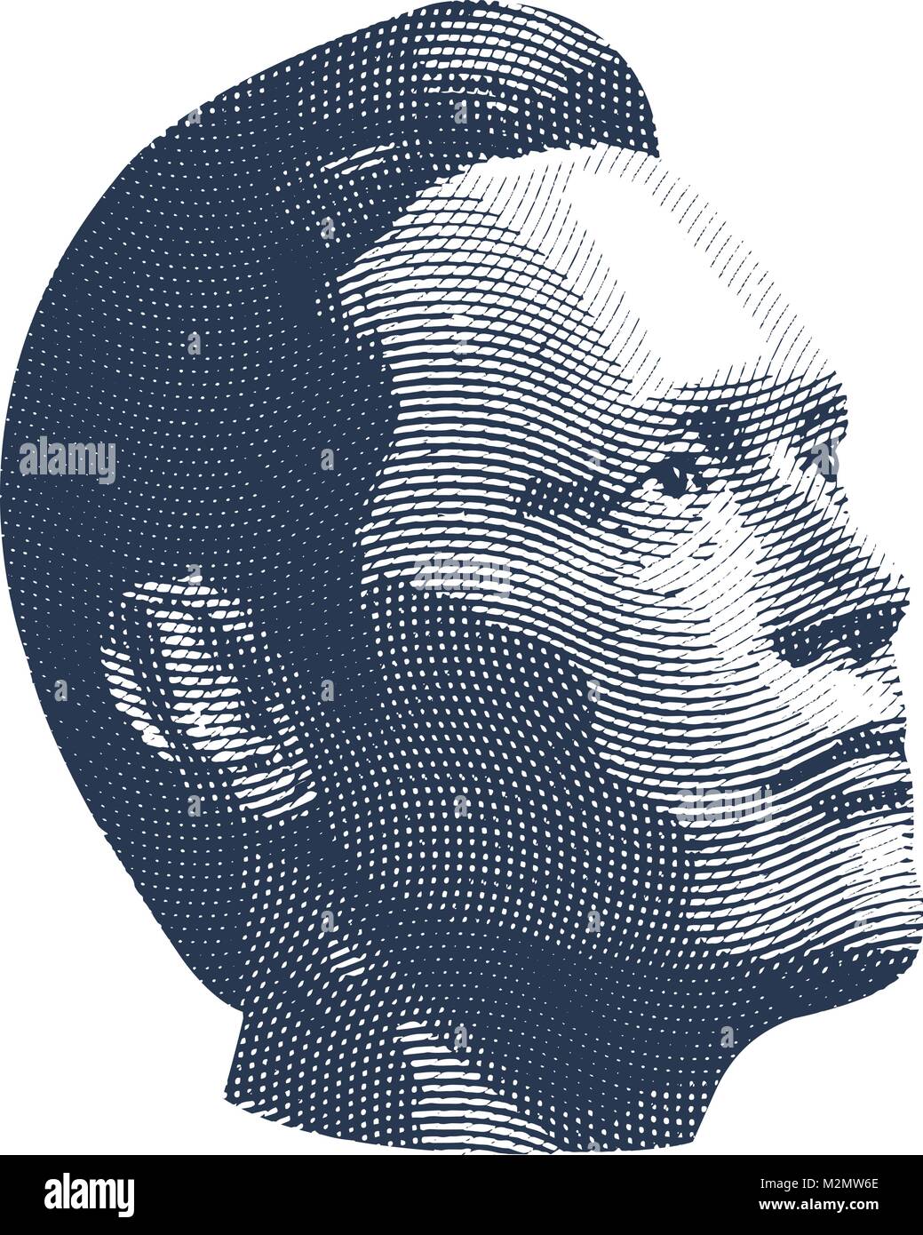 Elon Musk, regarde le ciel étoilé ou au lancement d'une fusée. Le 6 février 2018. Floride, FL, USA. gravure stylisée de croquis. Vector illustration. Illustration de Vecteur