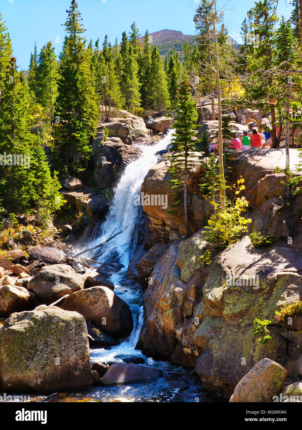 L'Alberta, le lac Mills Falls Trail, Rocky Mountain National Park, Estes, Colorado, USA Banque D'Images