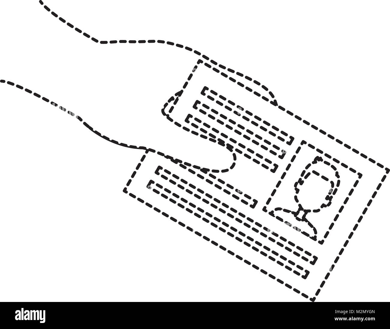 La main avec l'icône de carte d'identité Illustration de Vecteur