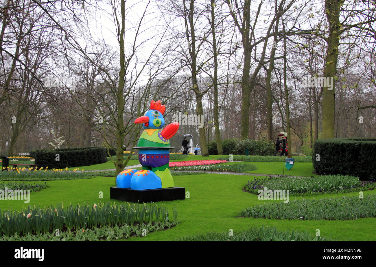 Lisse, Pays-Bas - 6 Avril 2016 : la sculpture à Keukenhof. Il est l'un des plus grands jardins de fleurs. Banque D'Images