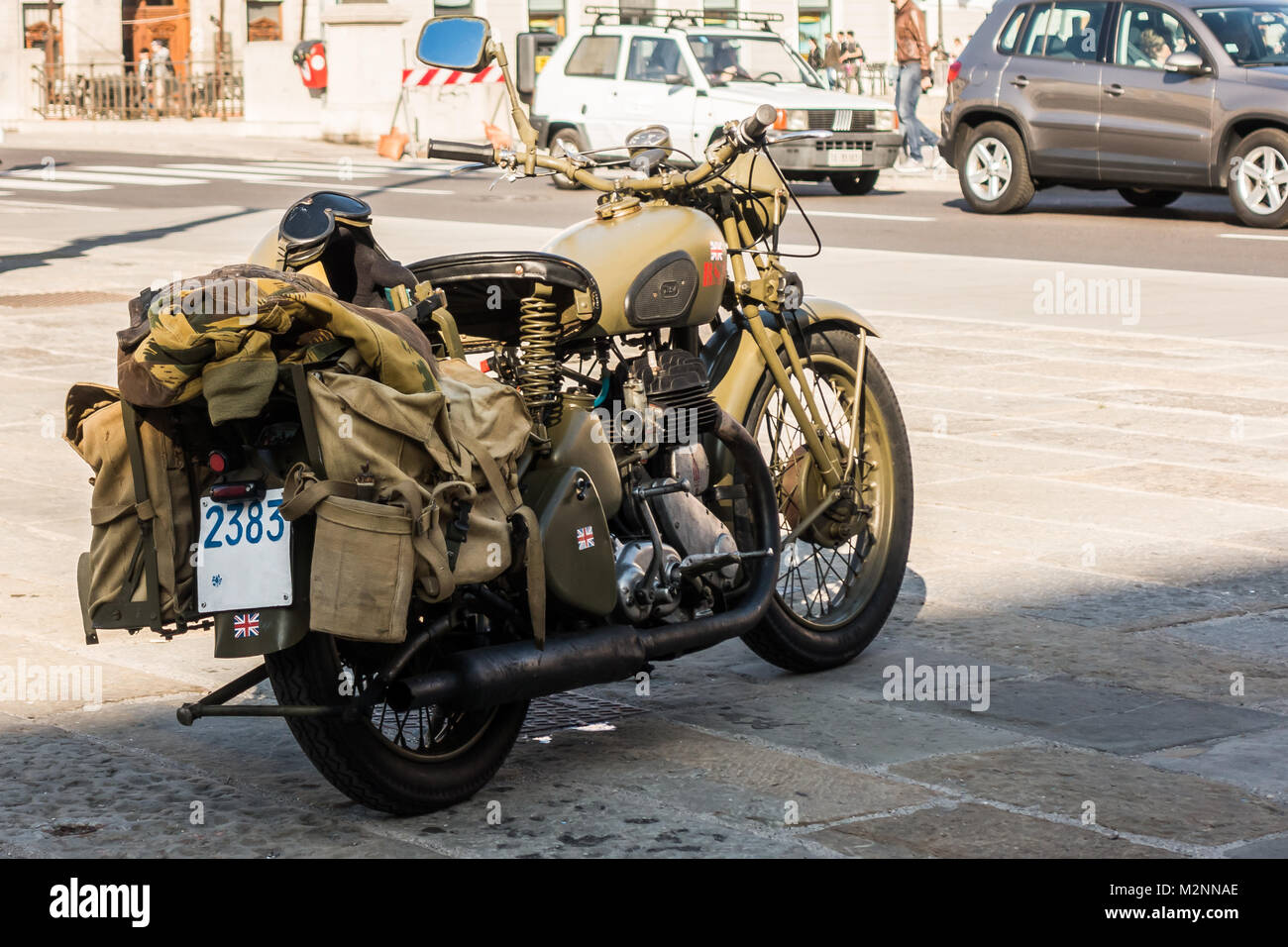 Trieste, Italie - 31 mars 2017 : Photo de BSA M20 motos ont été utilisés par l'armée britannique, mais la Royal Navy et la Royal Air Force Banque D'Images