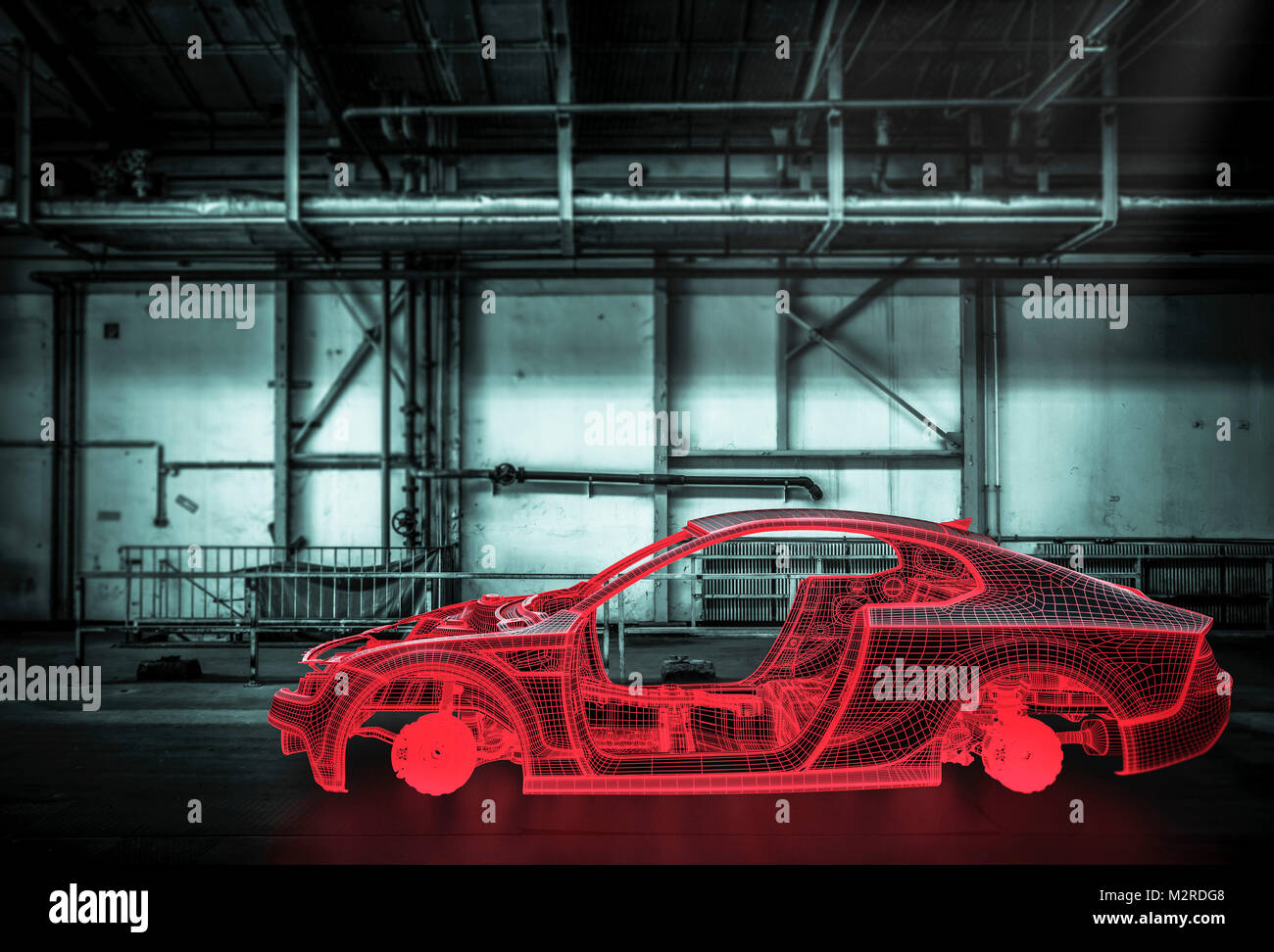 [M] CGI, 3-D, l'infographie d'un polygone, modèle de voiture, Close up Banque D'Images