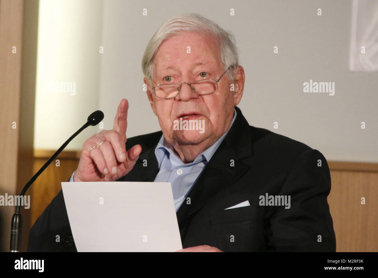 Helmut Schmidt, Verleihung des Gustav-Stresemann-Preises un Bundeskanzler a.D. Helmut Schmidt , A.F.u.A.M Freimaurer Grossloge c. Deutschland, Hambourg, 26.01.2015 Banque D'Images