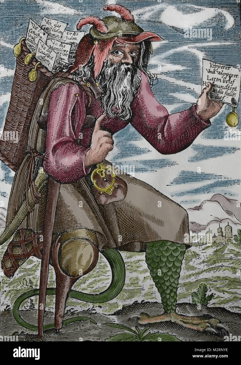 L'argent, des finances, de la contrefaçon. «Kipperer Wipperer und', l'Allemagne, Munich, 1620. Démon de contrefaçon. Banque D'Images