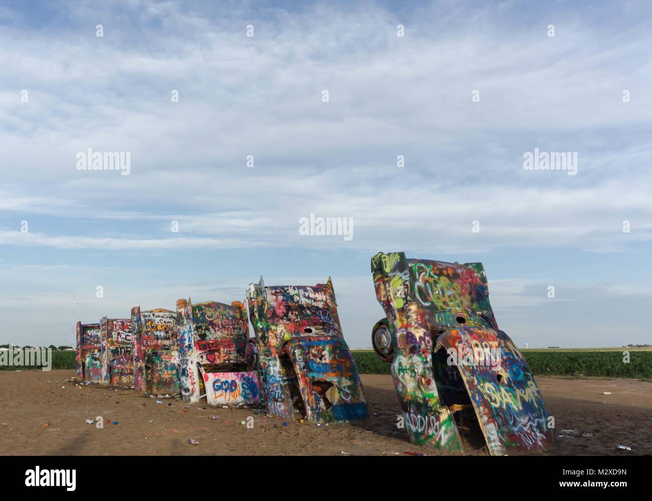 Le Cadillac Ranch à Amarillo dans le Texas Panhandle Banque D'Images