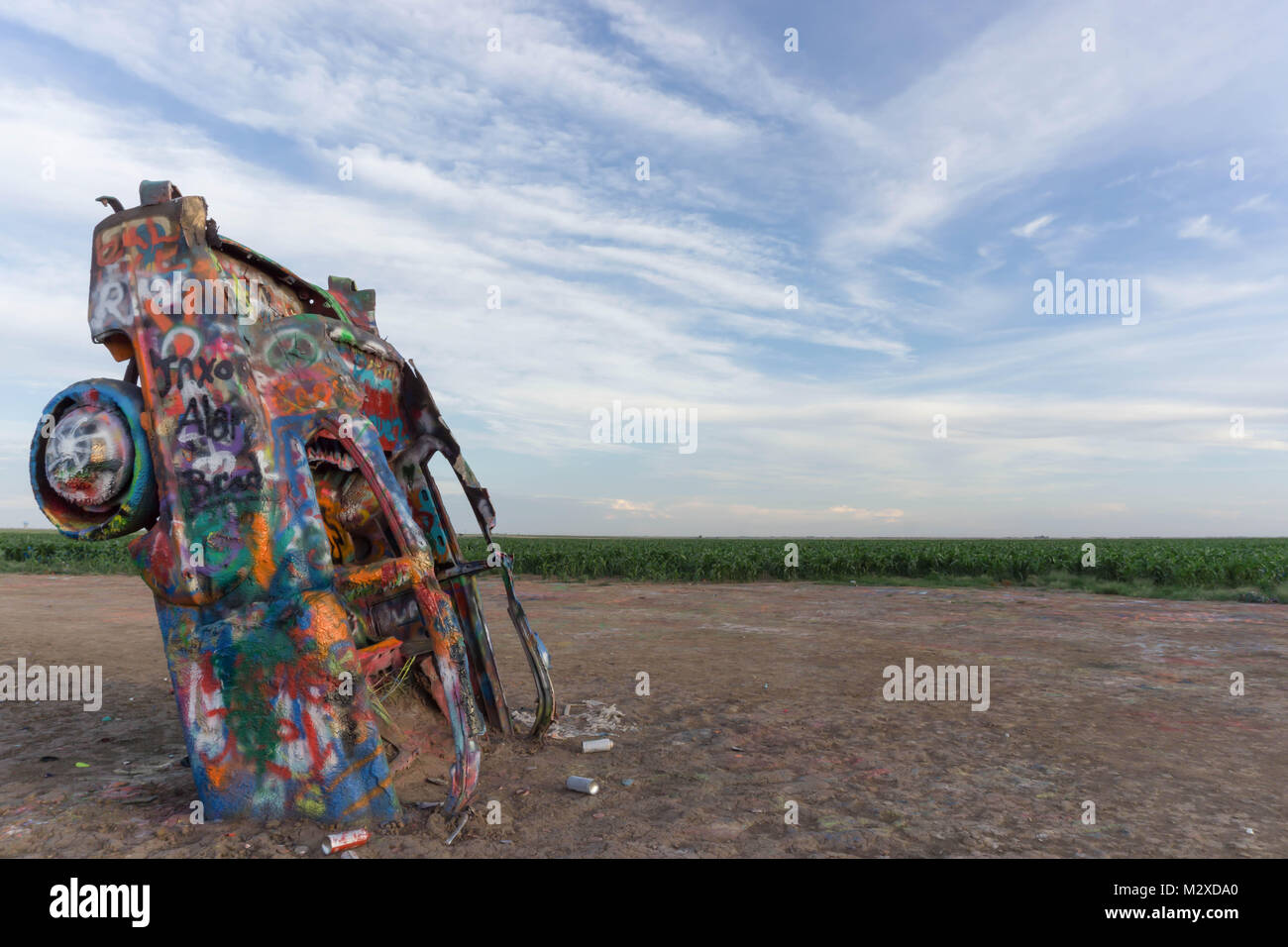 Le Cadillac Ranch à Amarillo dans le Texas Panhandle Banque D'Images