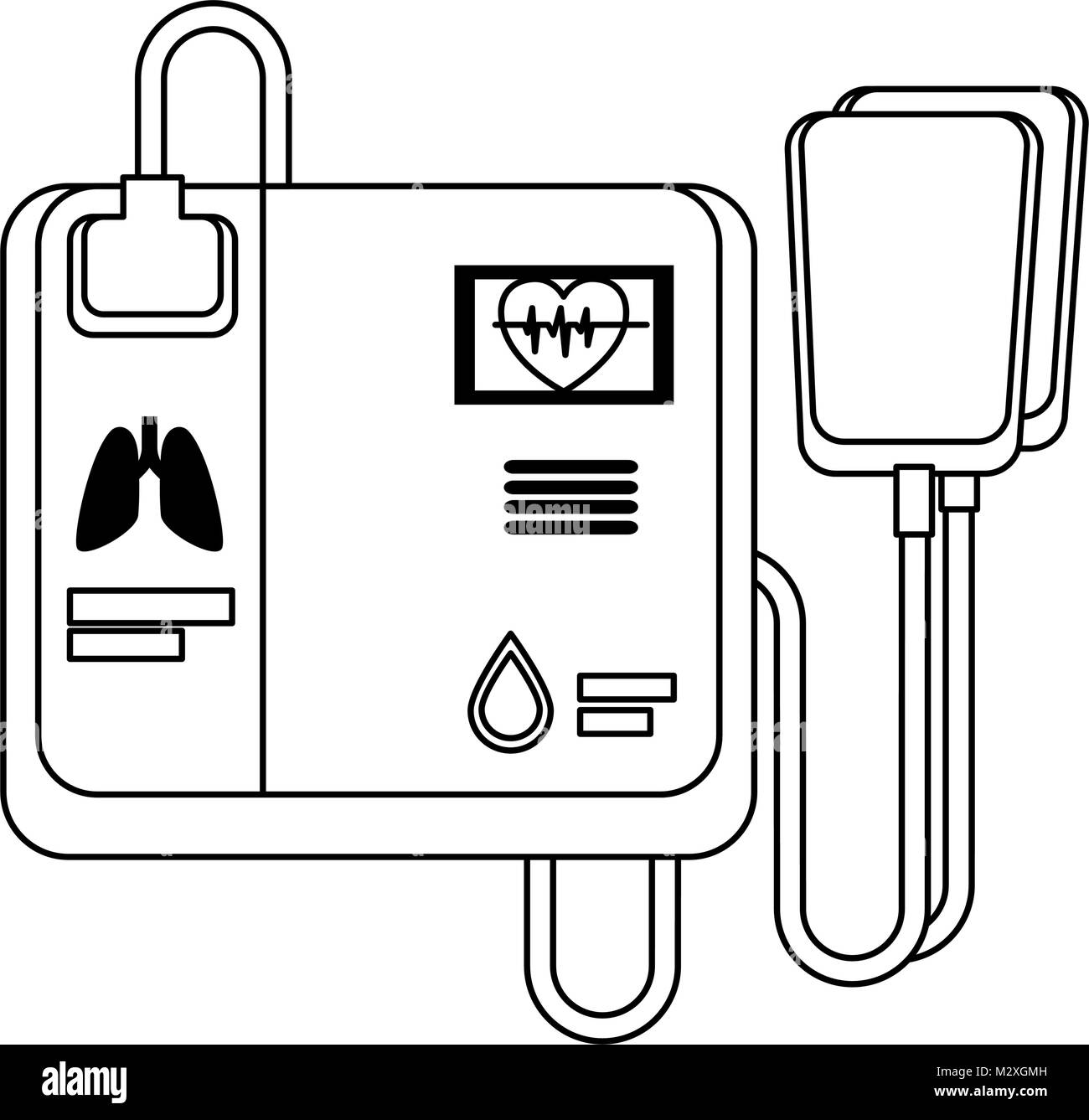 Icône isolé machine Cardiologie Illustration de Vecteur