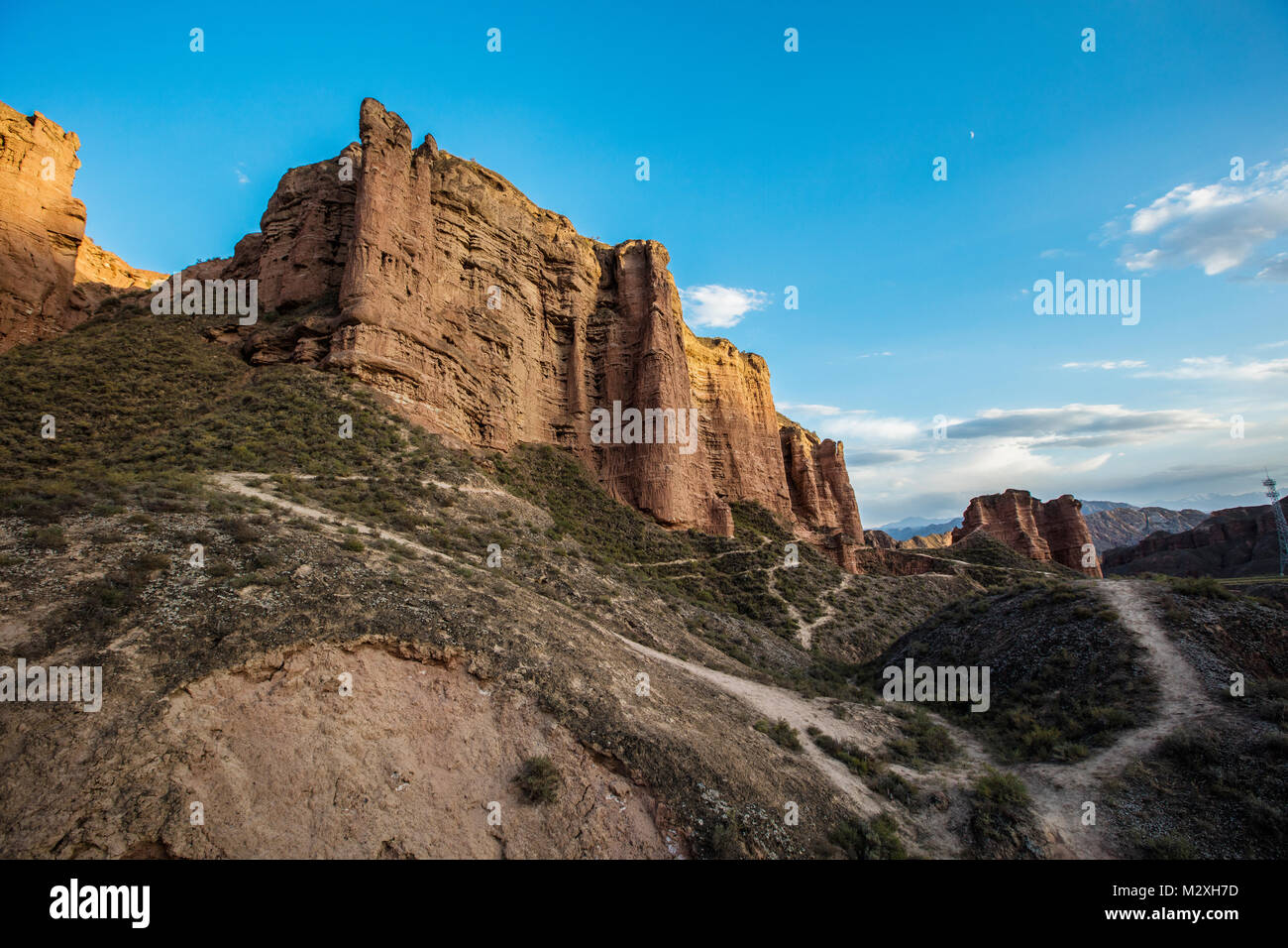 Le géoparc de Danxia, Zhangye, Gansu Banque D'Images