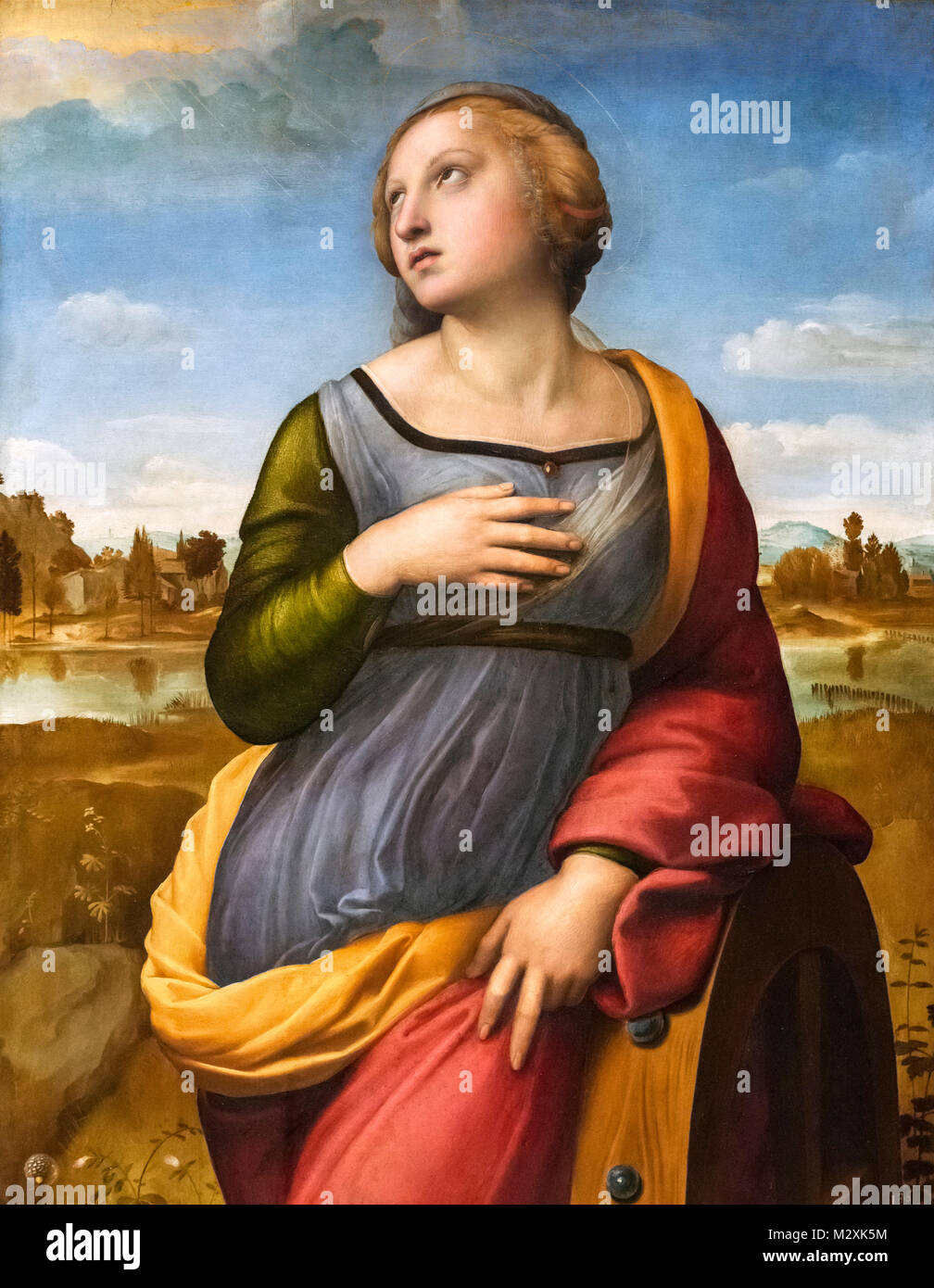 Sainte Catherine d'Alexandrie par Raphaël (Raffaello Sanzio da Urbino, 1483-1520), huile sur bois, c.1507 Banque D'Images