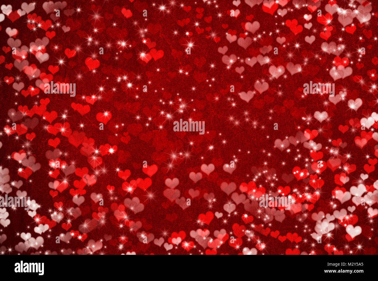 Arrière-plan de Saint Valentin avec des coeurs et des étoiles Banque D'Images