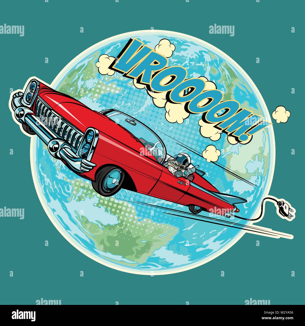 Véhicule électrique avec un astronaute dans l'espace sur le plan Illustration de Vecteur Véhicule électrique avec un astronaute dans l'espace sur le plan Illustration de Vecteur