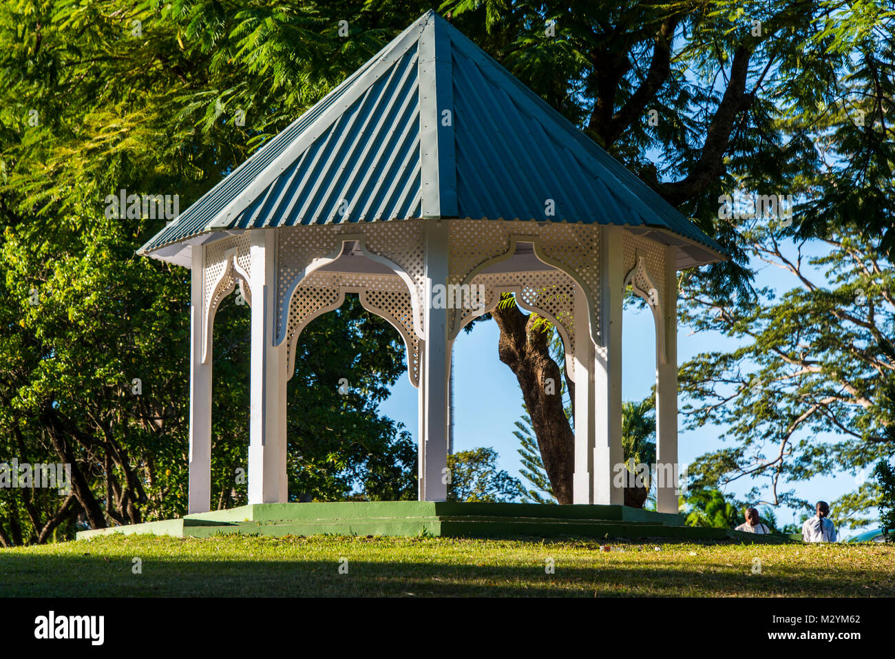 Pavillion dans le jardin botanique de roseau dans la capitale de la Dominique, des Caraïbes Banque D'Images