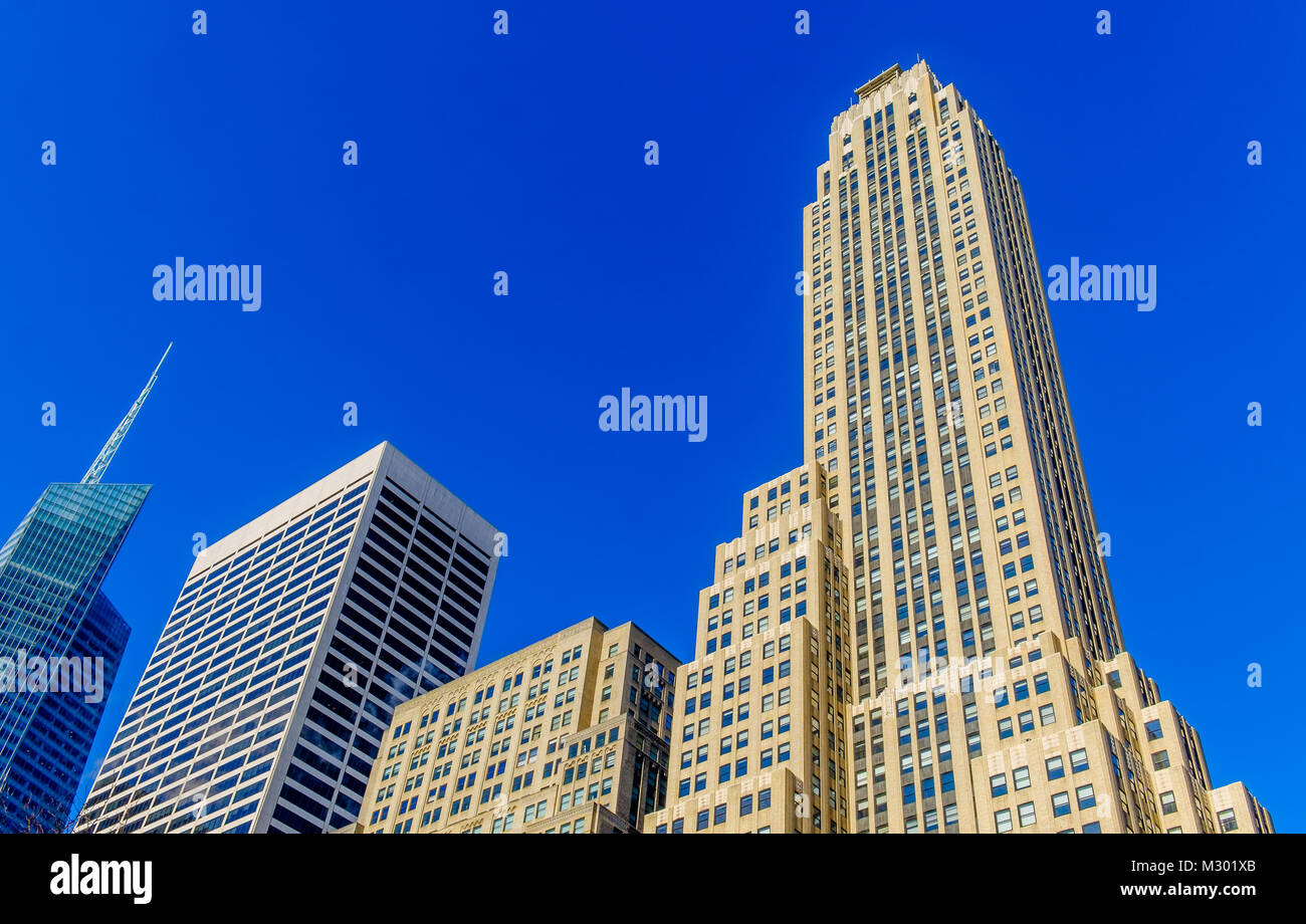New York City, New York, Jan 2018, immeubles de Manhattan tourné depuis la rue Banque D'Images