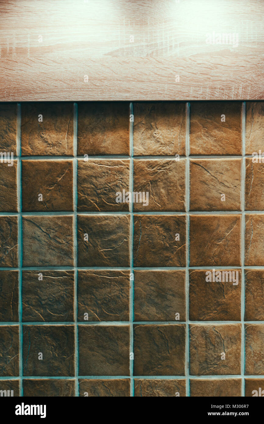 Les carreaux de céramique moderne sur fond de mur de cuisine Banque D'Images