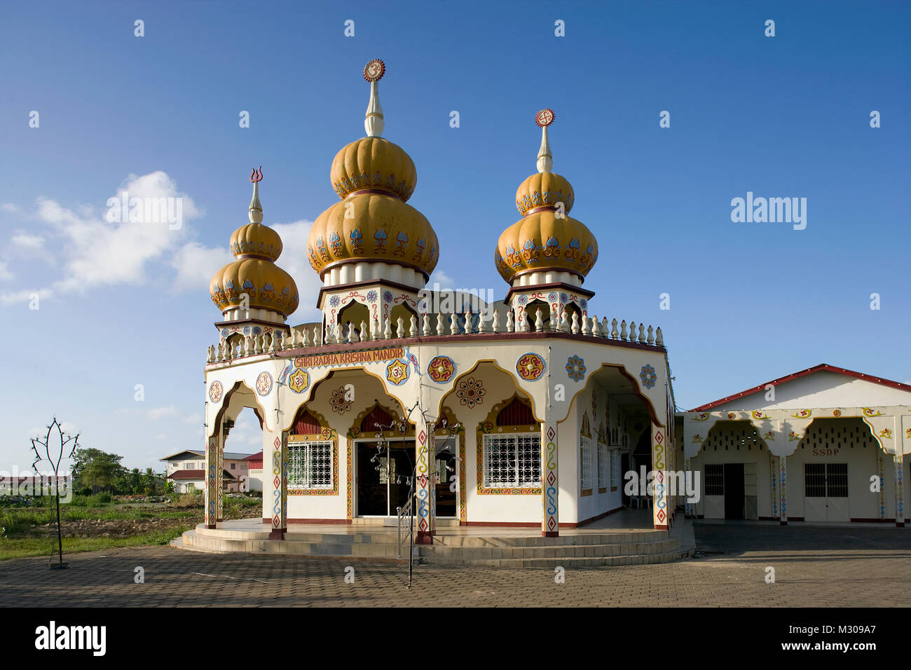 Le Suriname, Paramaribo, temple hindou ou mandir. Banque D'Images