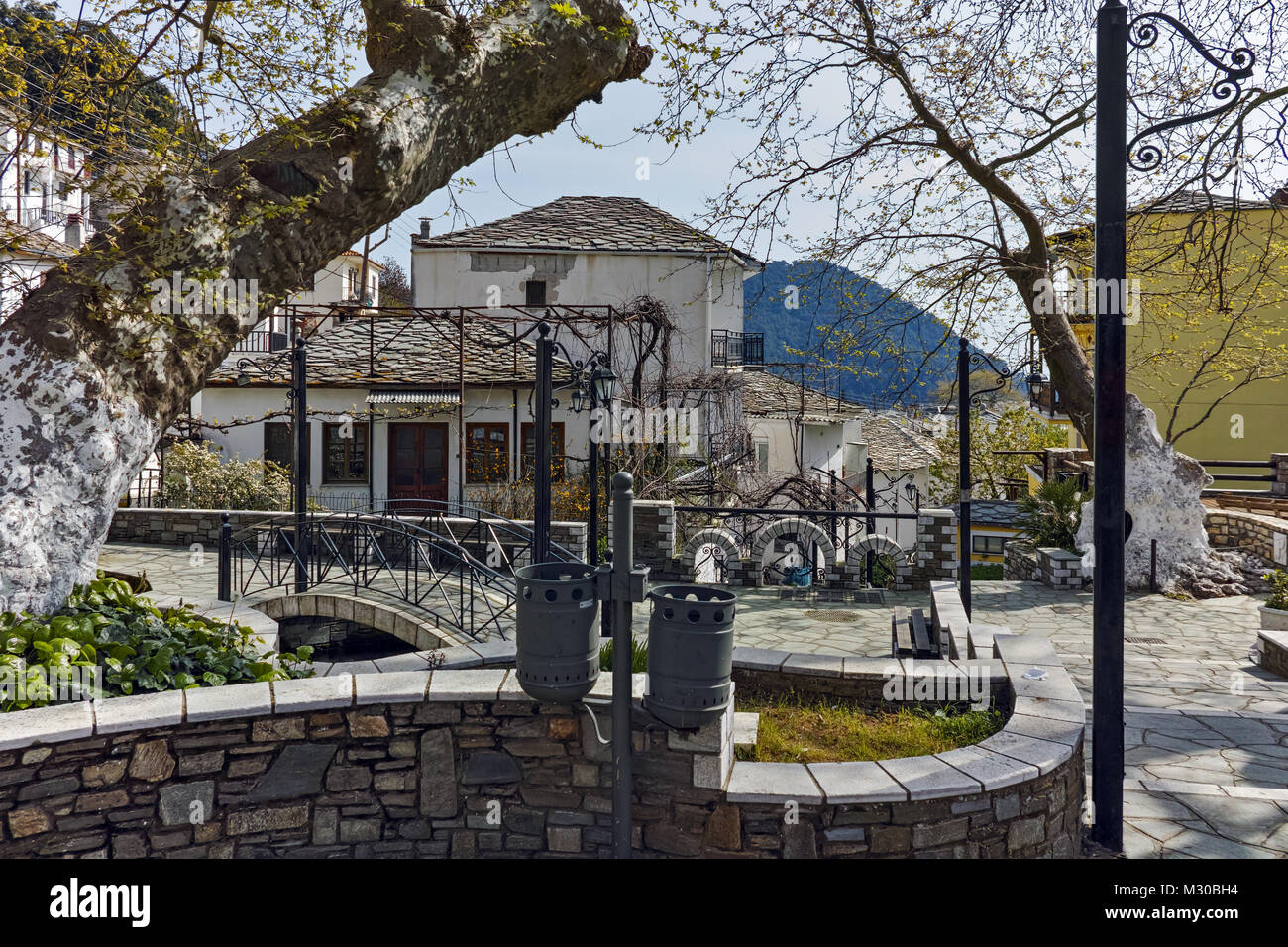 Centre du village de Panagia, île de Thassos, Macédoine orientale et Thrace, Grèce Banque D'Images