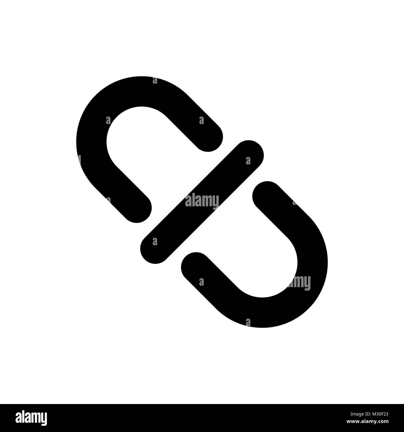 L'icône Supprimer. Déverrouiller le symbole de la chaîne isolated on white Illustration de Vecteur