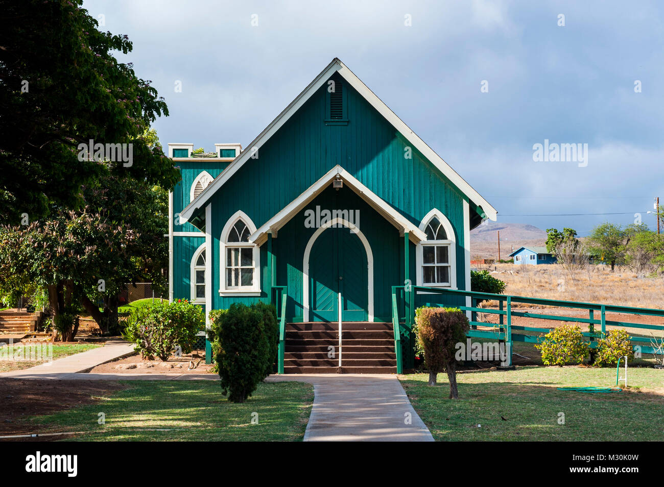 Sainte-sophie churchin Kaunakakai, île de Molokai, Hawaï Banque D'Images