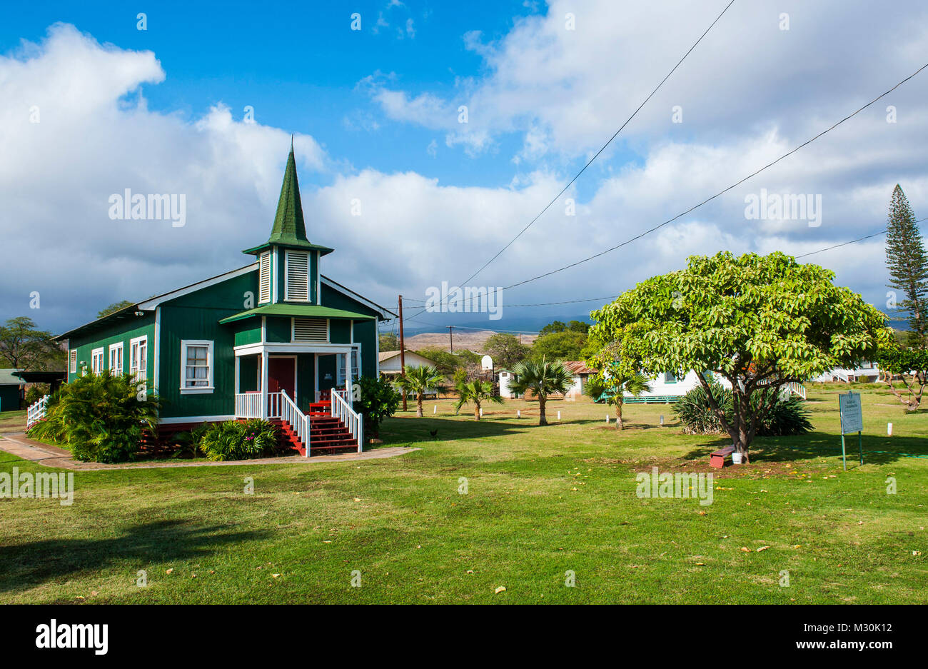 Sainte-sophie churchin Kaunakakai, île de Molokai, Hawaï Banque D'Images