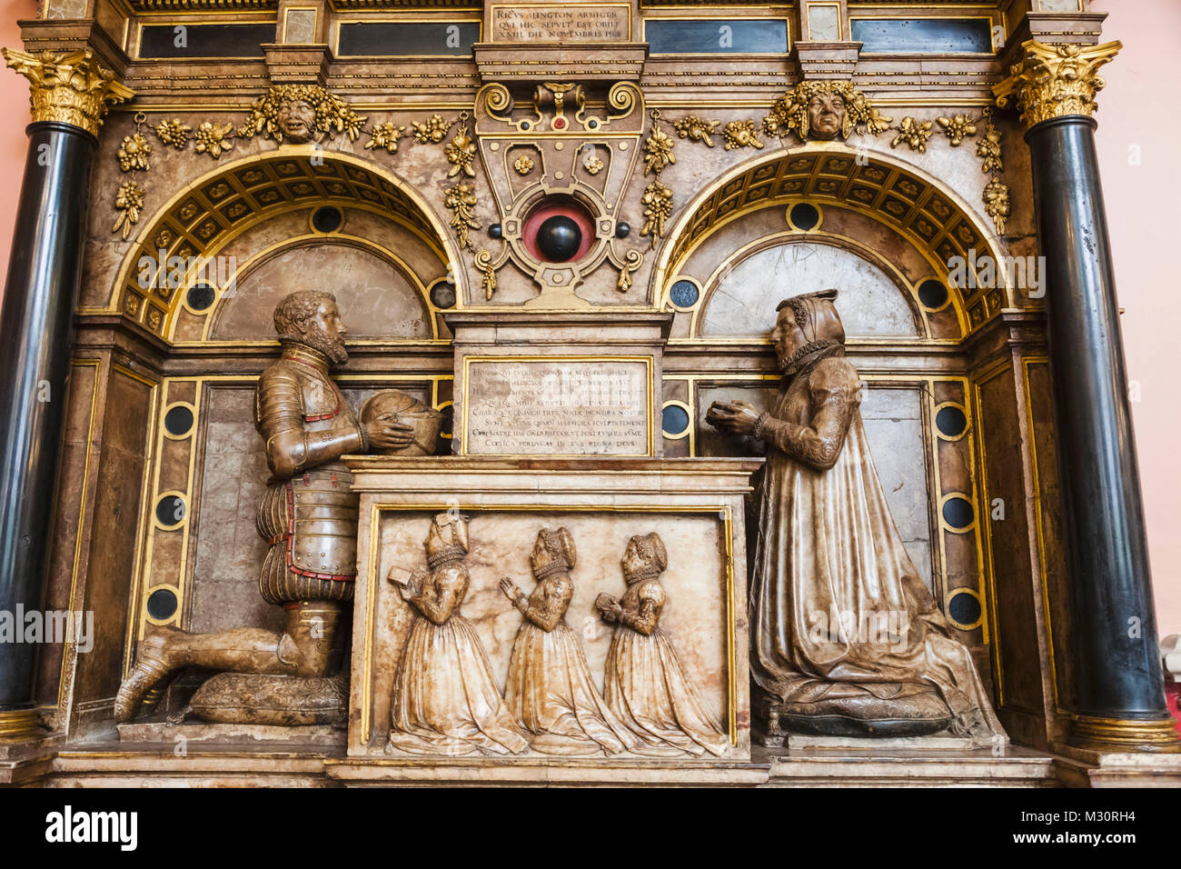 L'Angleterre, Londres, la ville, le King's College, l'Maughan Library, le Weston Prix, Furneral Monument de Richard Allington Banque D'Images