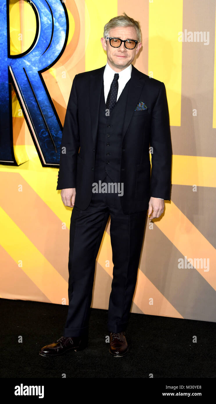 La photo doit être crédité ©Presse Alpha 079965 08/02/2018 Martin Freeman à la Black Panther Première européenne tenue à l'Eventim Apollo à Hammersmith, Londres Banque D'Images