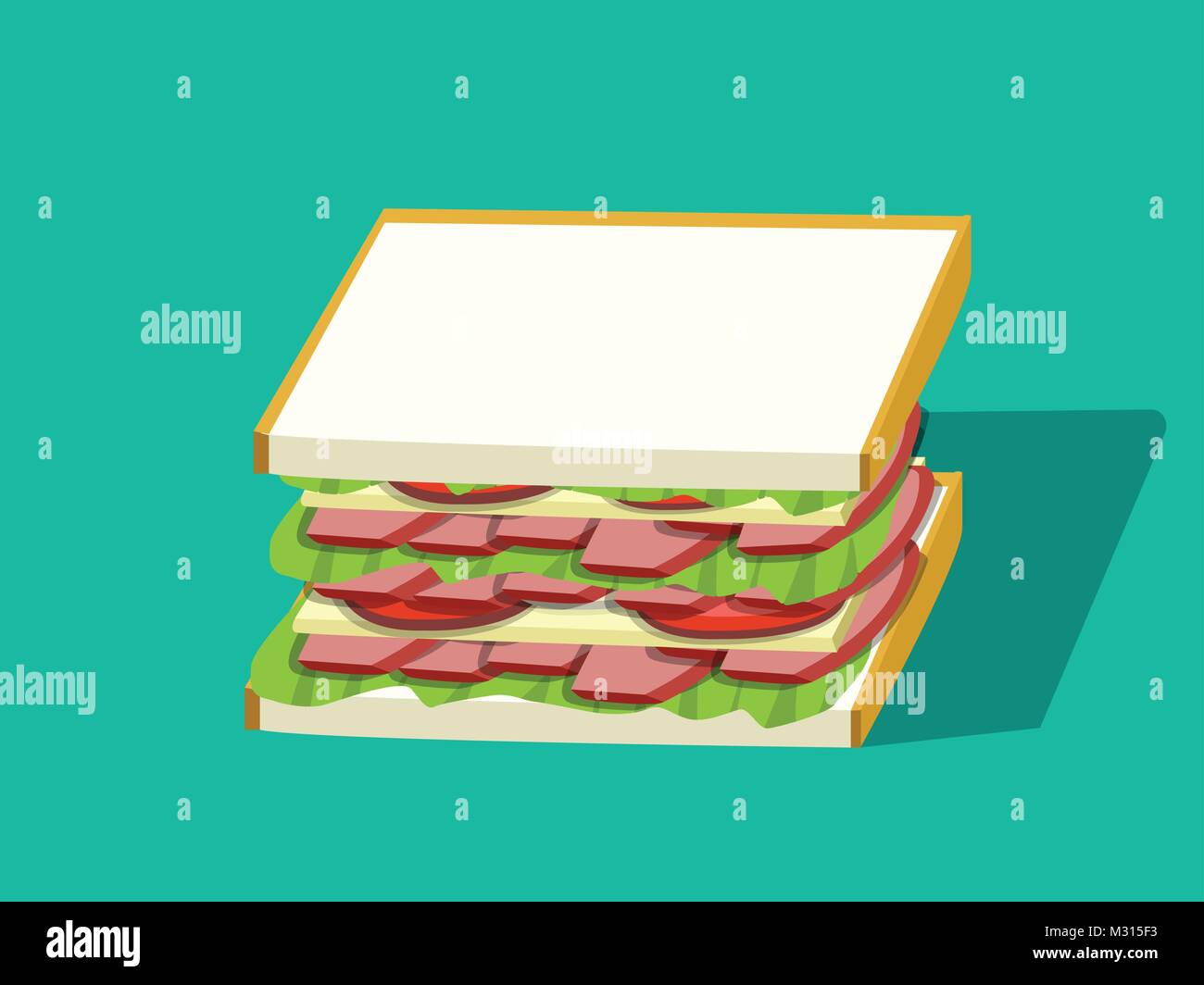 Corn beef sandwich dans vector design, vue en perspective Illustration de Vecteur