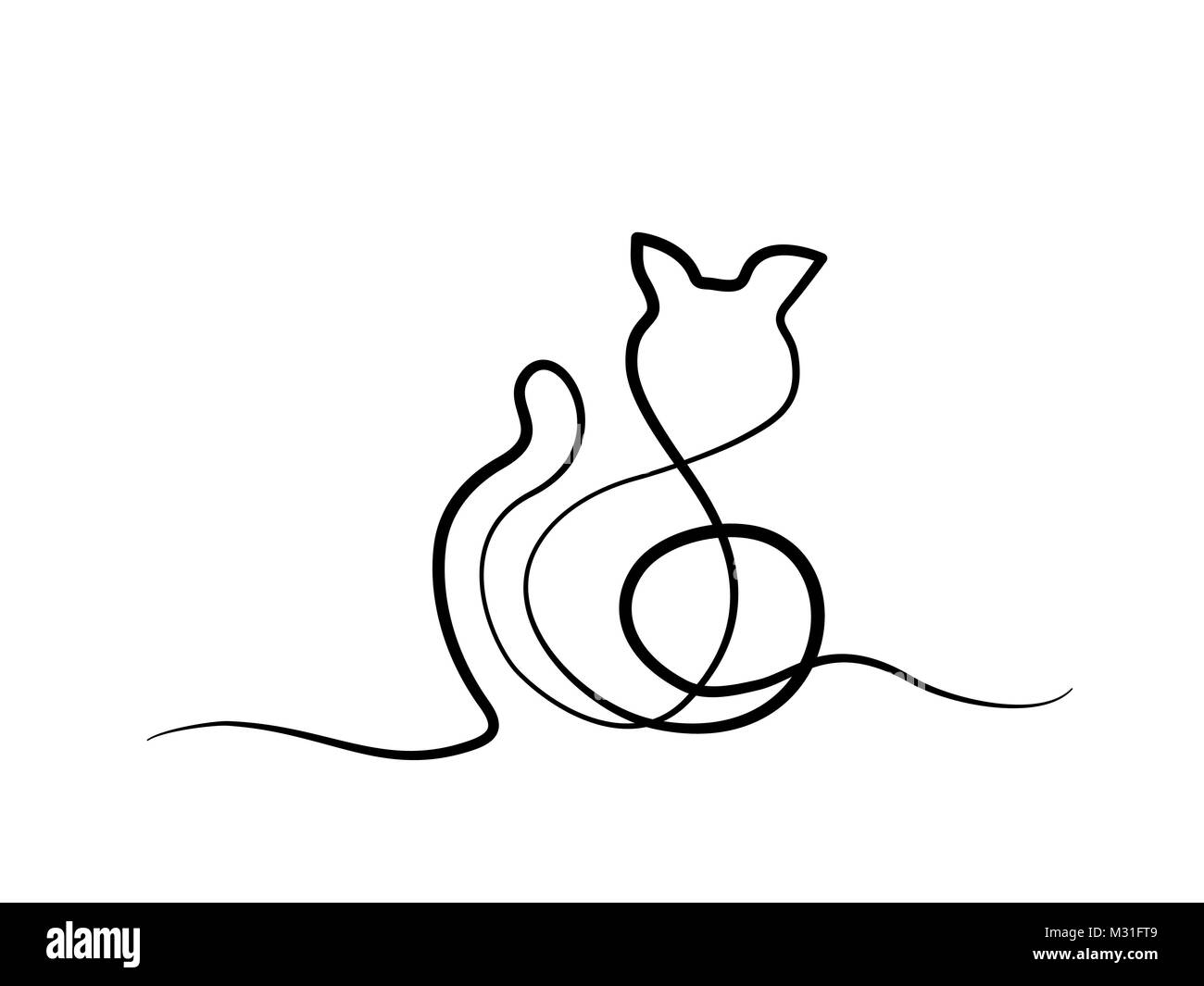 Logo silhouette de chat Illustration de Vecteur