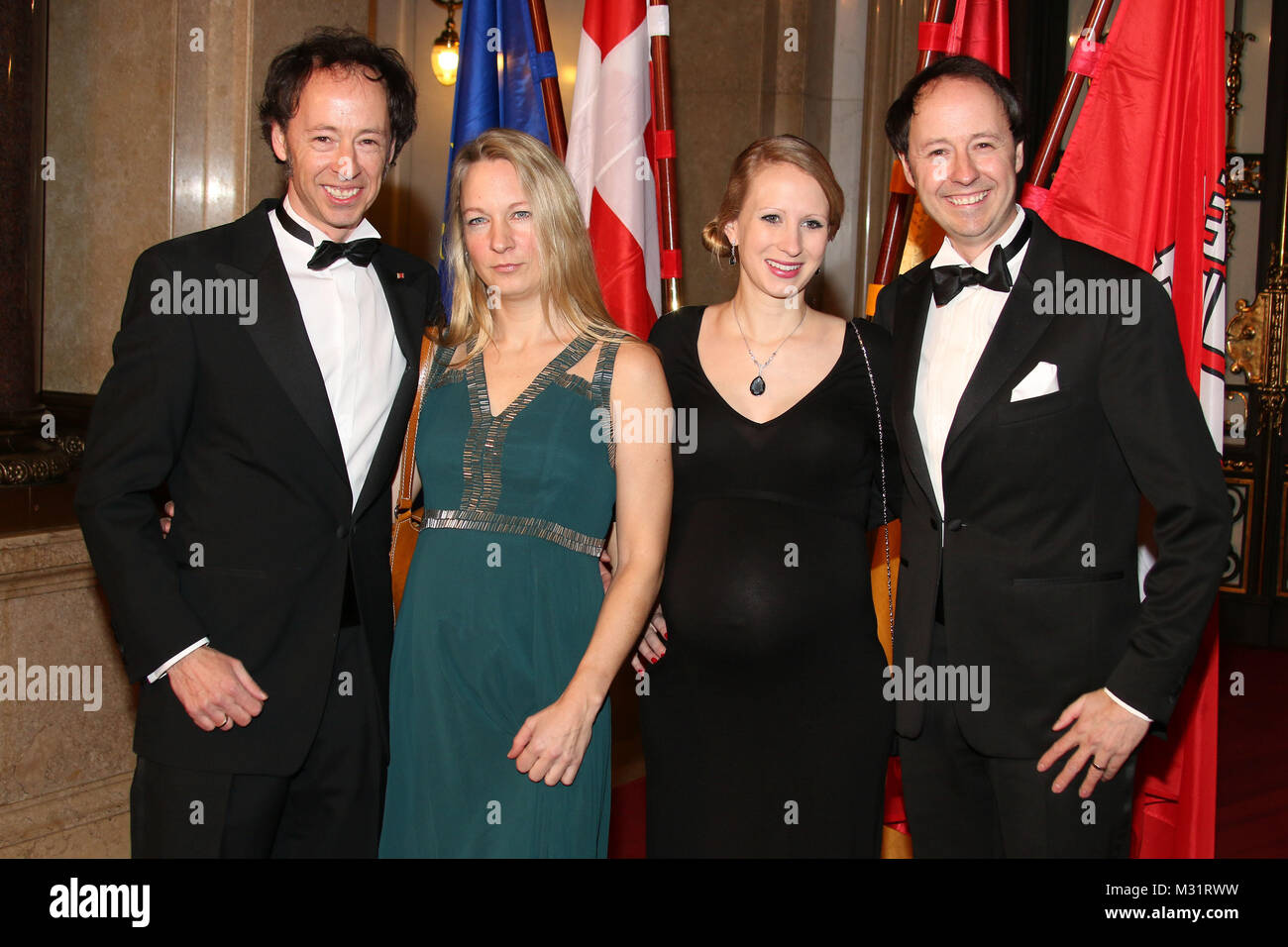 Gerrit Braun und Frederik Braun mit Ehefrauen, Matthiae Mahl, Rathaus 2014 Hambourg, 22.02.2014 Banque D'Images