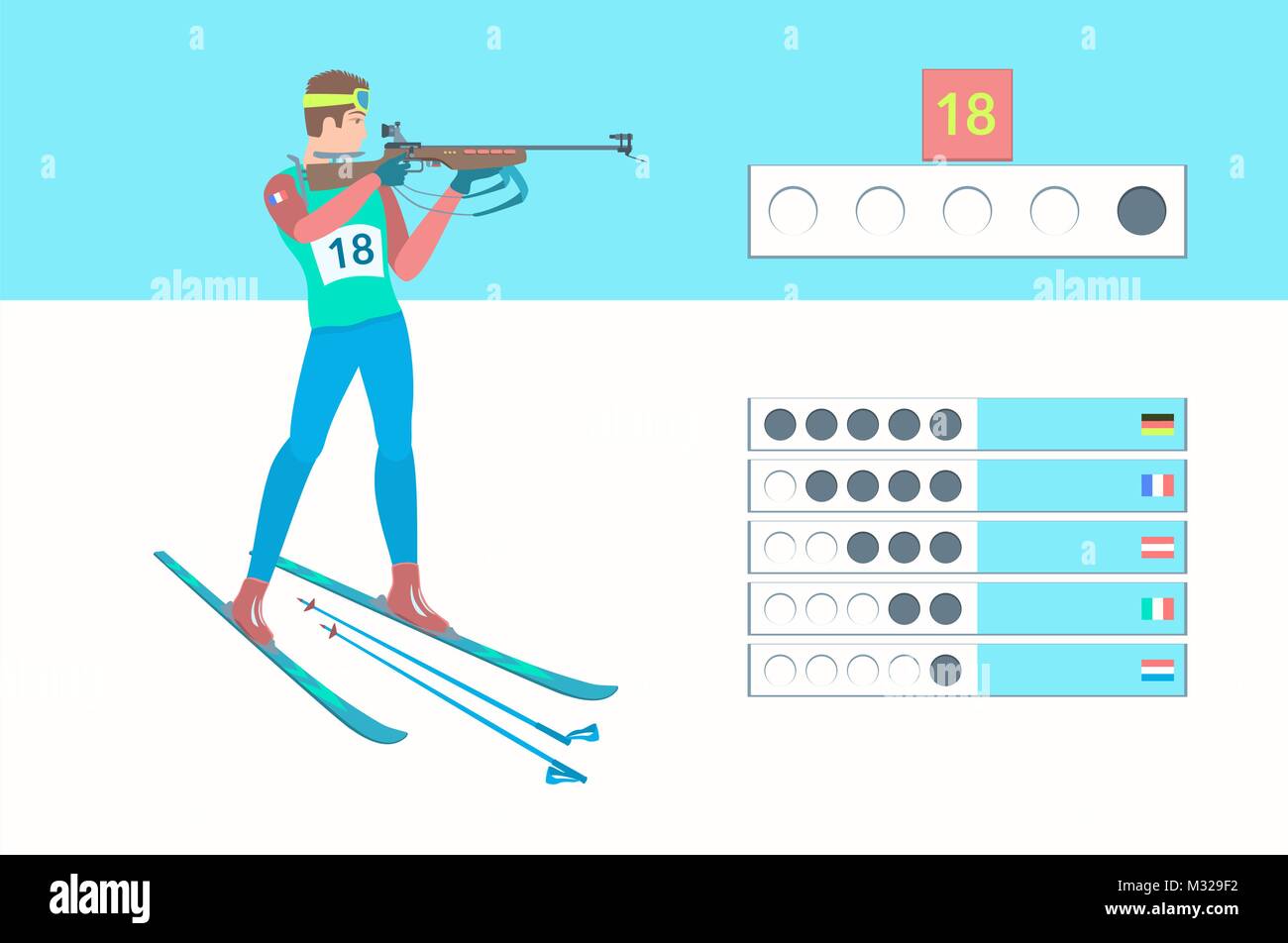 Sport d'hiver Biathlon. Illustration de Vecteur