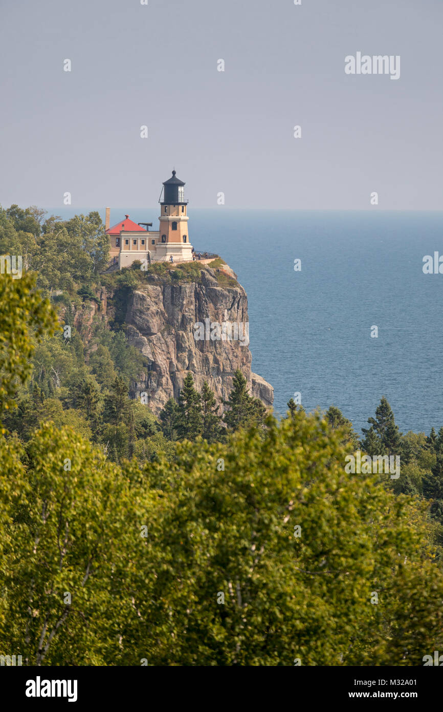 Castle Danger, Minnesota - Le Split Rock Lighthouse. A pris sa retraite en 1969, il fait maintenant partie du phare de Split Rock State Park. Banque D'Images