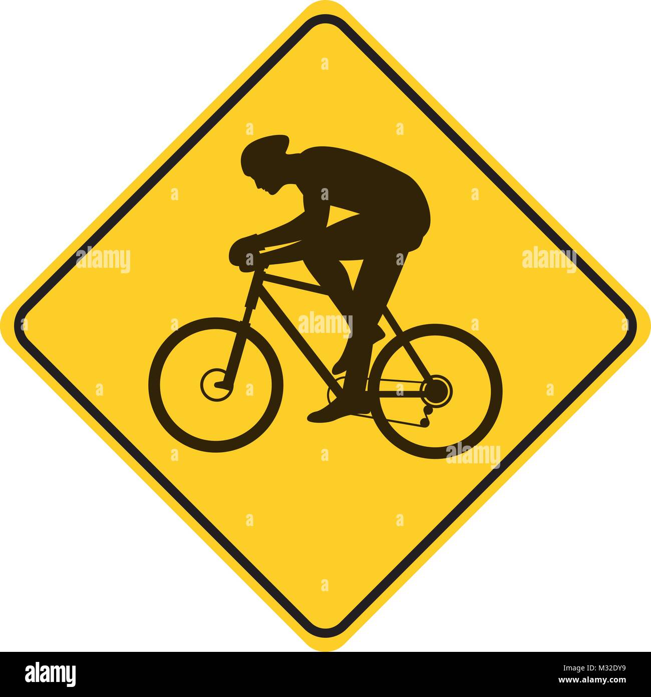 L'homme signe de la circulation cycliste silhouette jaune vector illustration Illustration de Vecteur L'homme signe de la circulation cycliste silhouette jaune vector illustration Illustration de Vecteur