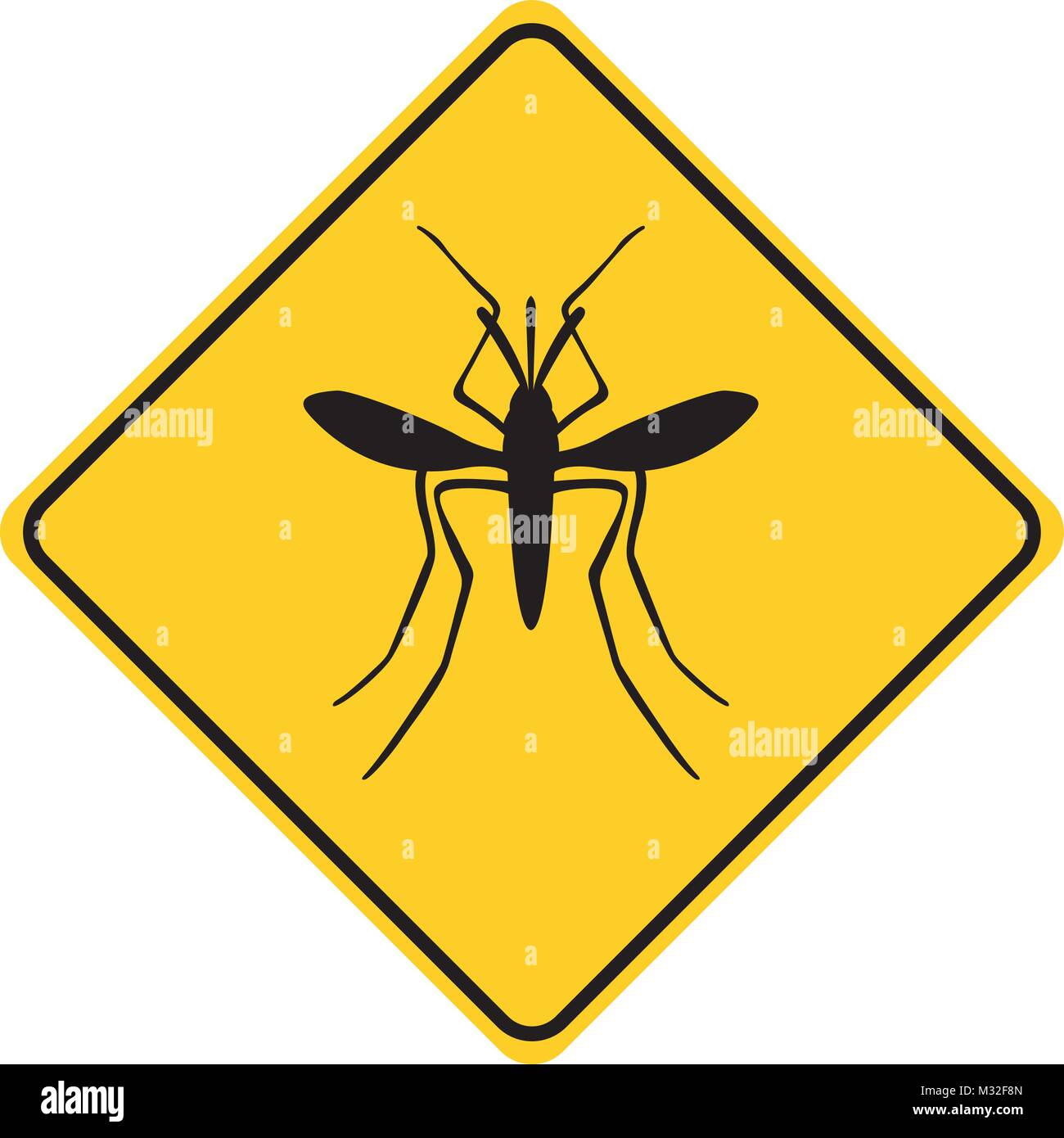 Signe de la circulation des animaux silhouette moustique vecteur illustration jaune Illustration de Vecteur