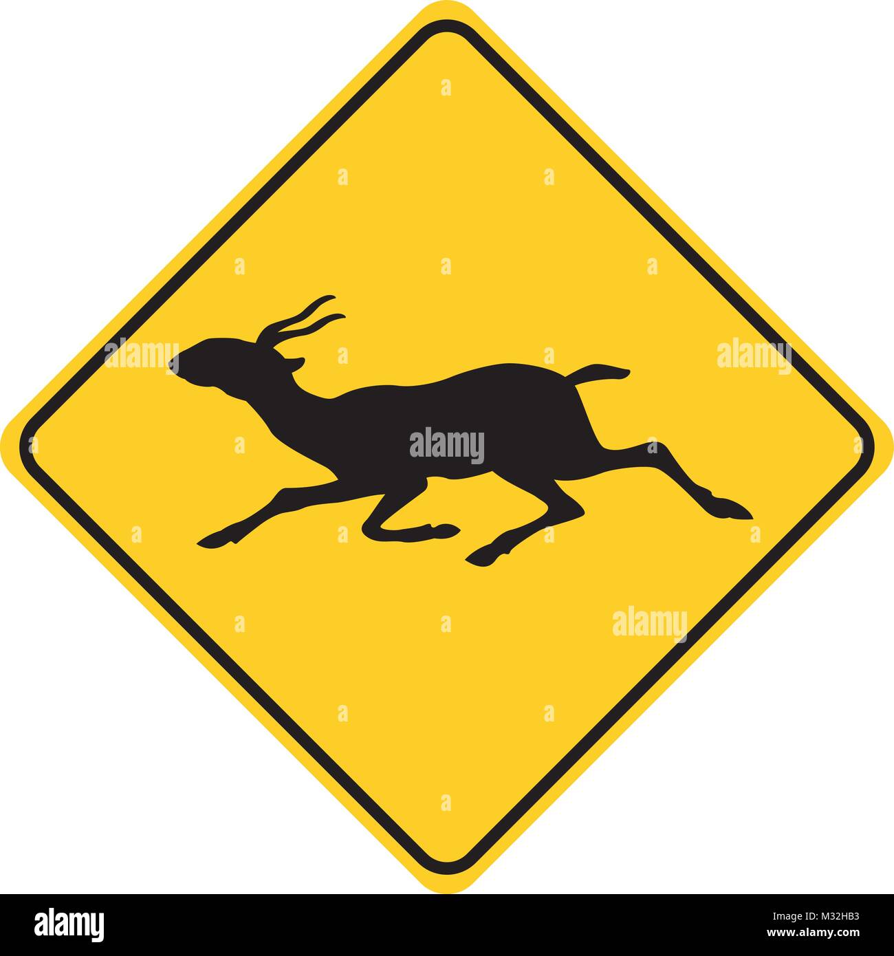 Signe de la circulation des animaux silhouette saiga vector jaune Illustration de Vecteur Signe de la circulation des animaux silhouette saiga vector jaune Illustration de Vecteur