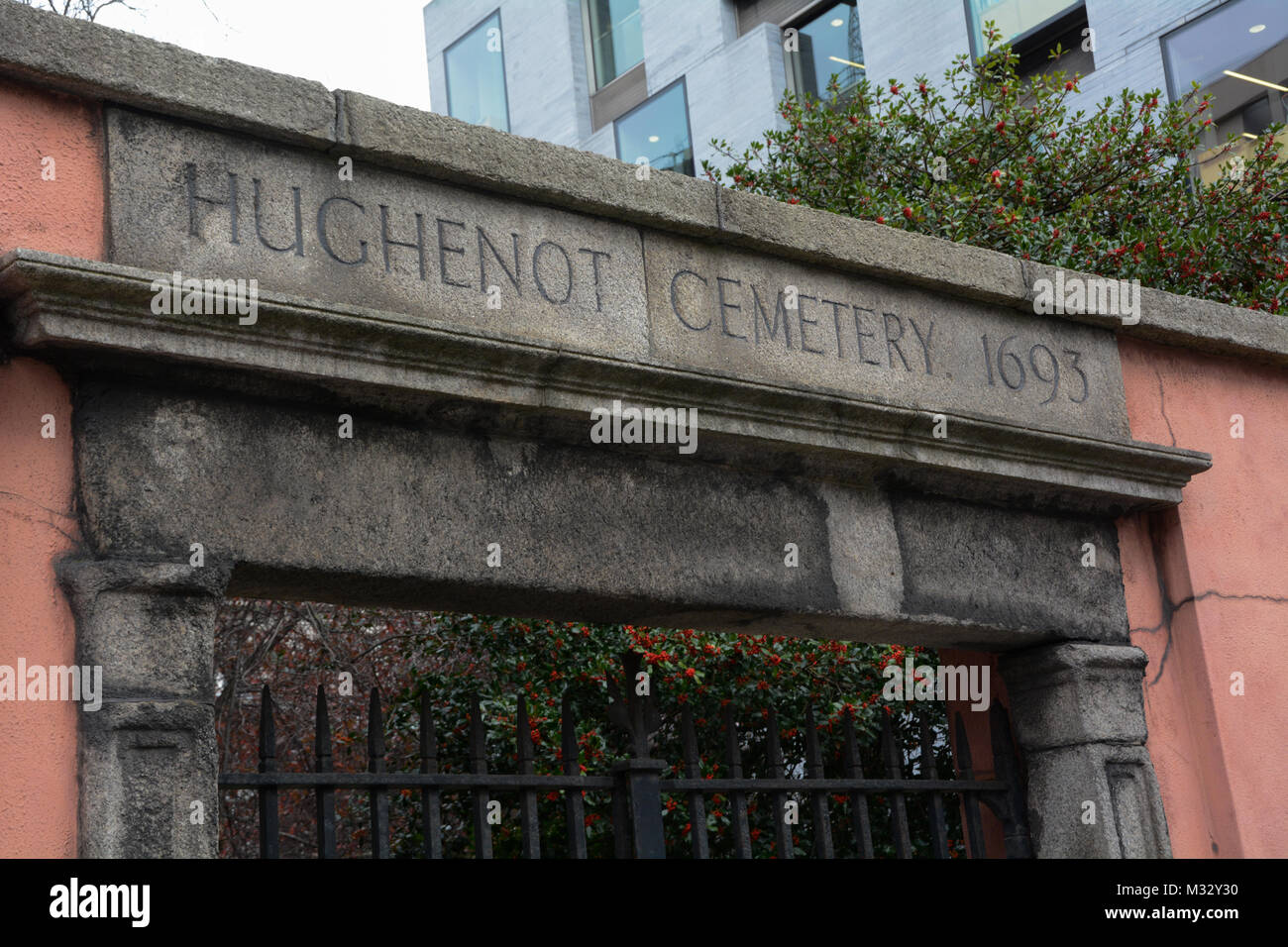 Un vieux cimetière Hugenots au centre-ville de Dublin, Irlande Banque D'Images