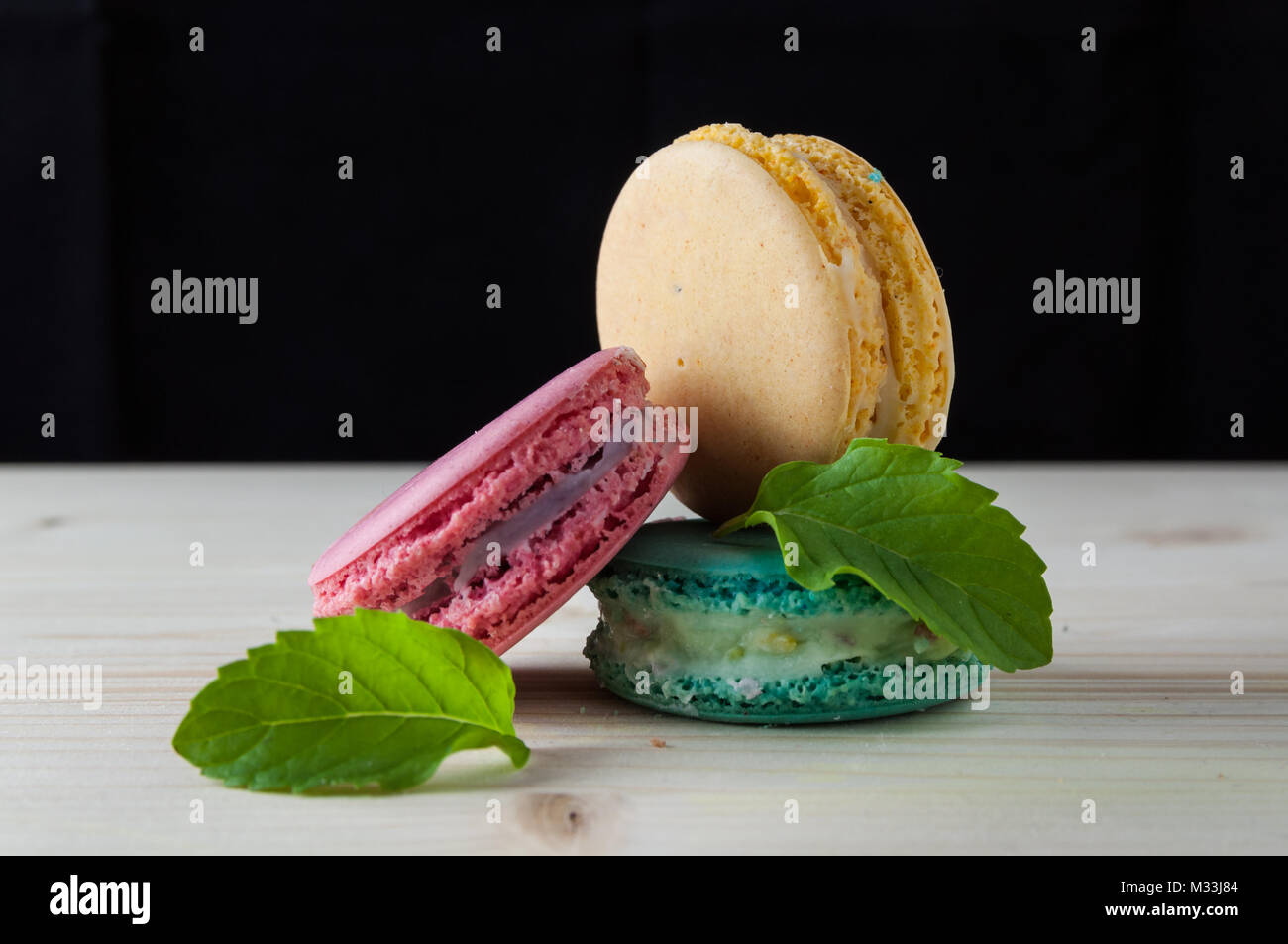 Macarons, le délicieux dessert français Banque D'Images