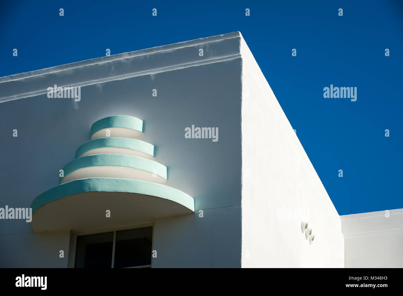 Close-up résumé détail typique de l'architecture Art déco à Miami, Floride Banque D'Images